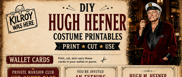 Click Image for full Free printable Wallets cards and V.I.P. pass for your DIY Hugh Hefner Playboy Costume