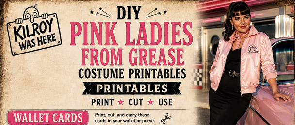 Wallets cards and Sock Hop poster for your DIY Pink Ladies from Grease Costume