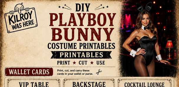 Wallets cards and V.I.P. Table pass for your DIY Playboy Bunny Costume