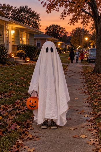 DIY bedsheet ghost costume