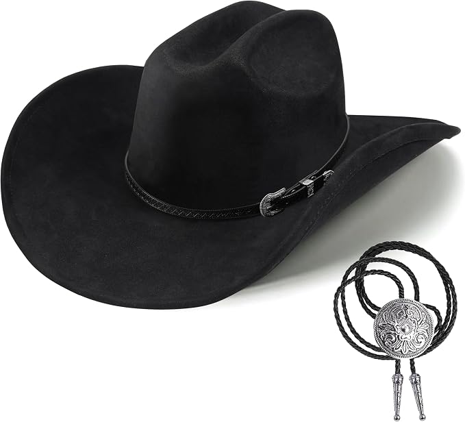 Western Cowgirl Hat with Bolo Tie for DIY Classic Cowgirl Costume