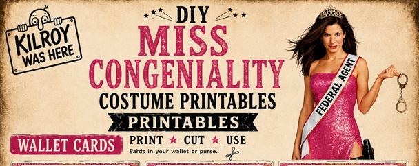 Free printable Business cards and FBI Special Agent for your DIY Miss Congeniality Costume