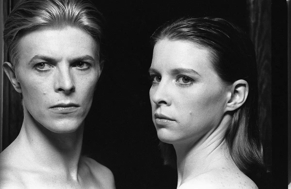 Black and White still of David Bowie in The Man Who Fell to Earth 1976 Photo Credit: Studio Canal