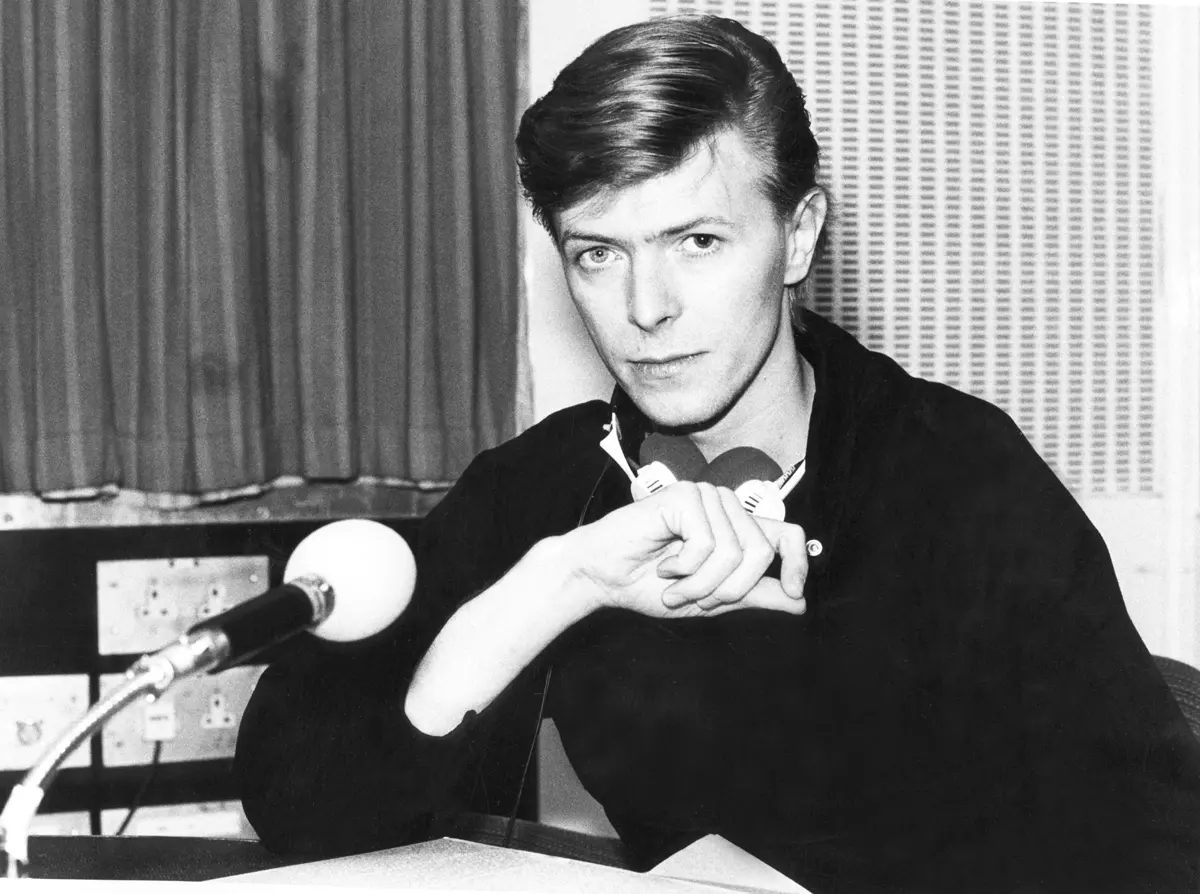 David Bowie turns Radio 1 disc jockey on Sunday May 20th 1979 Photo Credit: BBC