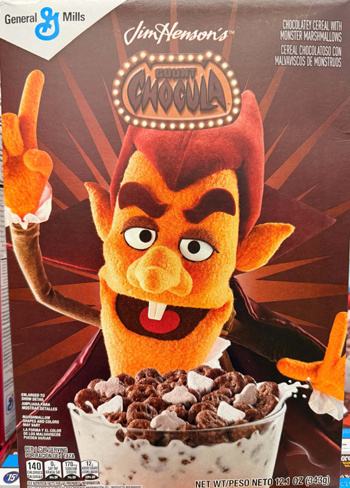 Jim Henson's Count Chocula character design, bringing the famous chocolate-loving vampire from Monster Cereals to life.