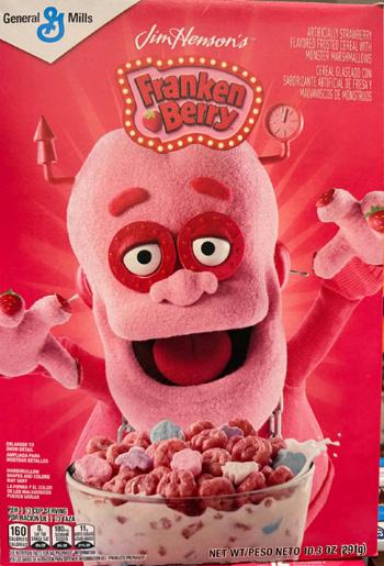 Franken Berry, the friendly pink Frankenstein-inspired character from General Mills Monster Cereals.