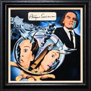 Original oil painting inspired by Phantasm featuring the Tall Man, the deadly silver sphere, and a real Angus Scrimm autograph.
