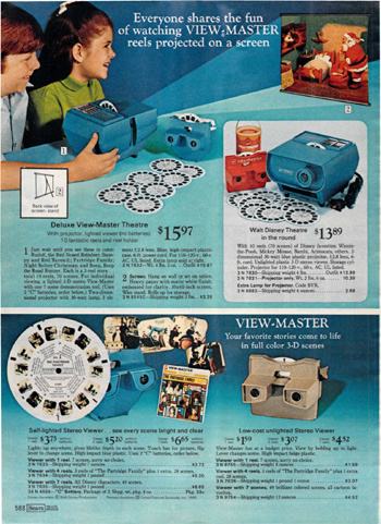 1972 Sears Wish Book catalog page featuring a View-Master toy, one of the popular Christmas gifts of the early 1970s.